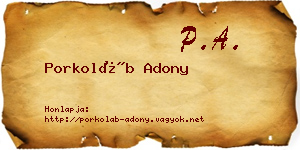 Porkoláb Adony névjegykártya